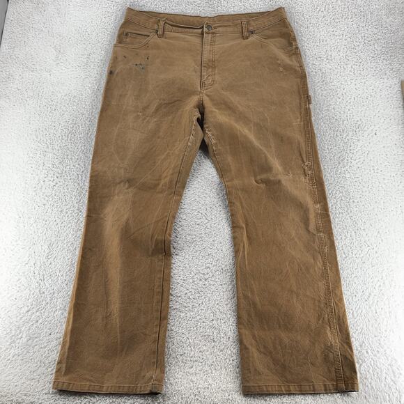 Dickies Carpenter Pants Mens 37x30 Brown Distressed Workwear Utility Canvas - Picture 5 of 12
